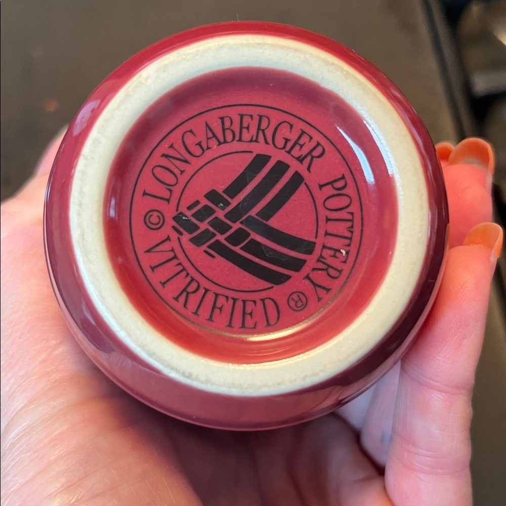 Like new Longaberger Mauve Ceramic travel Mug - Picture 6 of 10